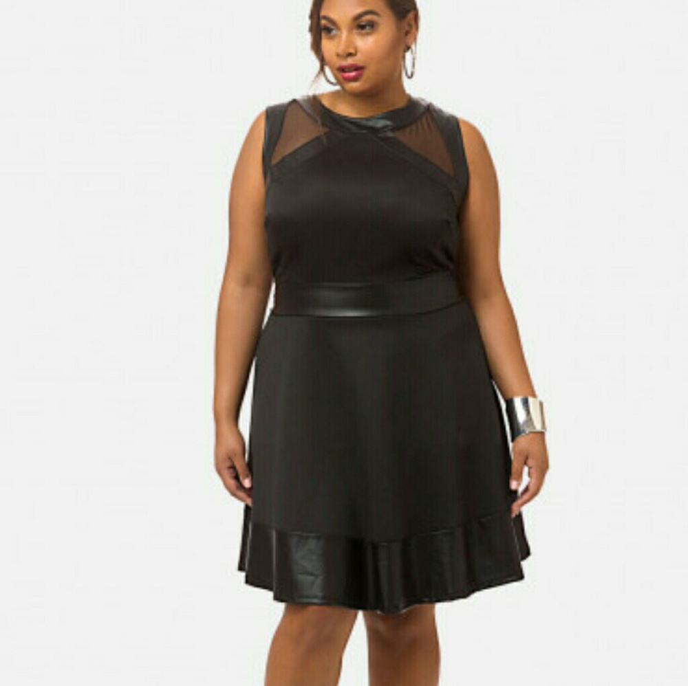 New plussize  sexy faux leather dress